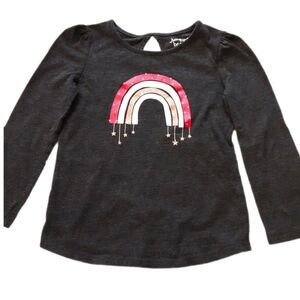 JUMPING BEANS Tee Rainbow Long-Sleeved Sparkly‎ Girls Size 5